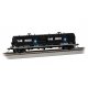 55′ Coil Car with Angled Hoods and Load - Ready to Run -- Rock Island 955019 (black, blue, white)