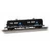 55′ Coil Car with Angled Hoods and Load - Ready to Run -- Rock Island 955019 (black, blue, white)