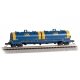 55′ Coil Car with Round Hoods and Load - Ready to Run -- CSX 496172 (blue, yellow hood ends, yellow conspicuity marks)