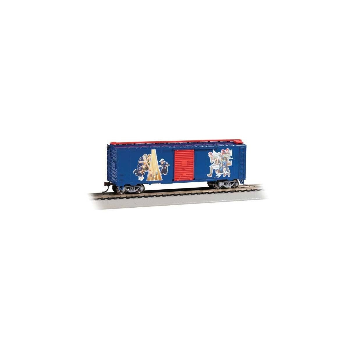 Pullman-Standard PS-1 40′ Steel Boxcar - Ready to Run - Silver Series(R) -- Ringling Bros. & Barnum and Bailey Circus (blue, y