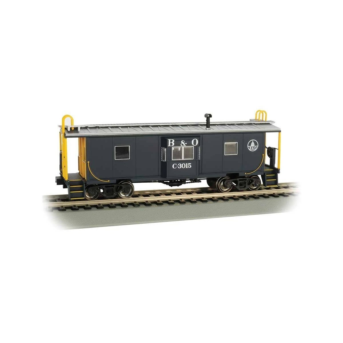 Steel Bay Window Caboose - Ready to Run -- Baltimore & Ohio C-3015 (blue, yellow, silver)
