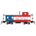 Slanted Offset-Cupola Caboose - Ready to Run -- Norfolk & Western 1776 (Bicentennial Scheme red, white, blue), HO, Bachmann Indu