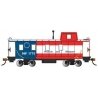 Slanted Offset-Cupola Caboose - Ready to Run -- Norfolk & Western 1776 (Bicentennial Scheme red, white, blue), HO, Bachmann Indu