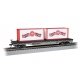 50′ Flatcar w/Containers - Ready to Run -- Ringling Bros. and Barnum & Bailey 80701 (silver, red)