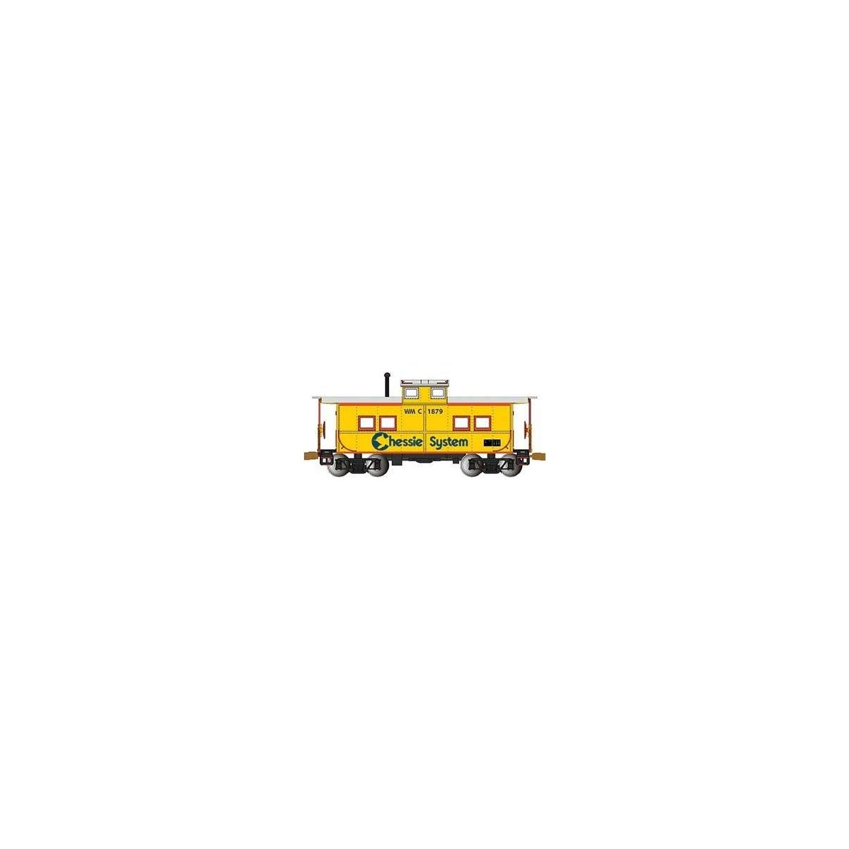 Northeast-Style Steel Cupola Caboose - Ready to Run - Silver Series(R) -- Chessie System 1879 (yellow, silver, blue, vermillion)