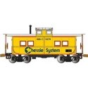 Northeast-Style Steel Cupola Caboose - Ready to Run - Silver Series(R) -- Chessie System 1879 (yellow, silver, blue, vermillion)