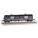 55′ Coil Car with Angled Hoods and Load - Ready to Run -- Norfolk & Western 169796 (black, white, NW Logo), N, Bachmann Indust