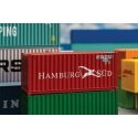 20′ Corrugated Container - Assembled -- Hamburg Sud (red, white), HO, Faller Gmbh 182001