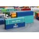 40′ Corrugated Container 5-Pack - Kit -- 1 Chica Shipping, 1 P&O, 2 Unlettered (green), 1 Unlettered (blue), HO, Faller Gmbh 1