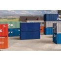 20′ Container 2-Pack -- Painted, Unlettered (blue), HO, Faller Gmbh 182054