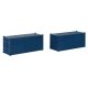 20′ Container 2-Pack -- Painted, Unlettered (blue)