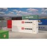 40′ Corrugated Container 2-Pack -- DB Schenker (white, black, red), HO, Faller Gmbh 182153