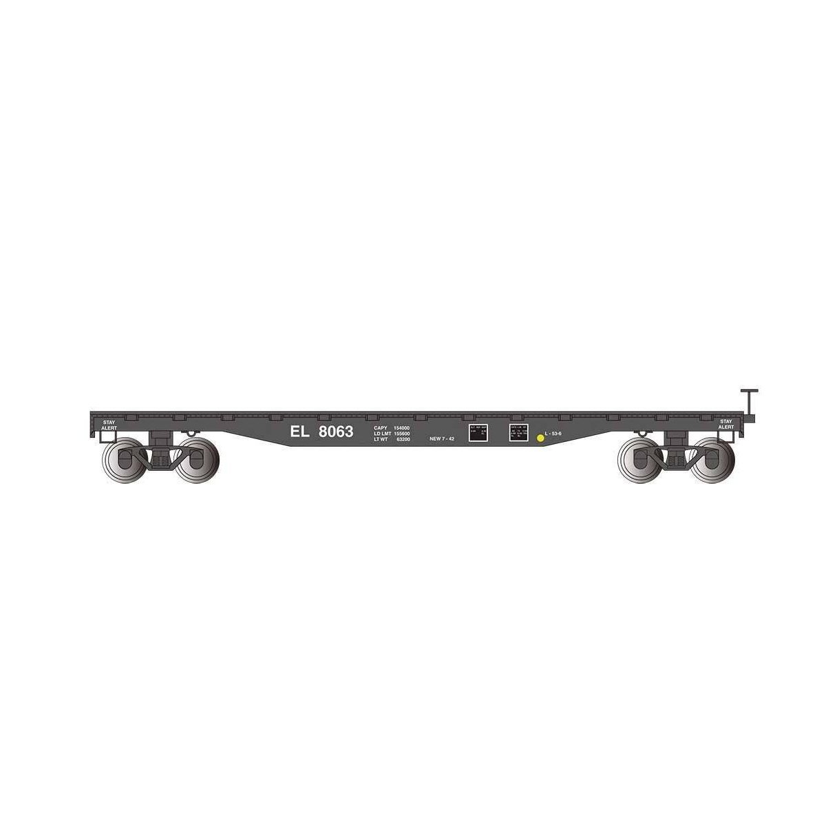 52′ Flatcar - Ready to Run - Silver Series(R) -- Erie-Lackawanna 8063 (black)