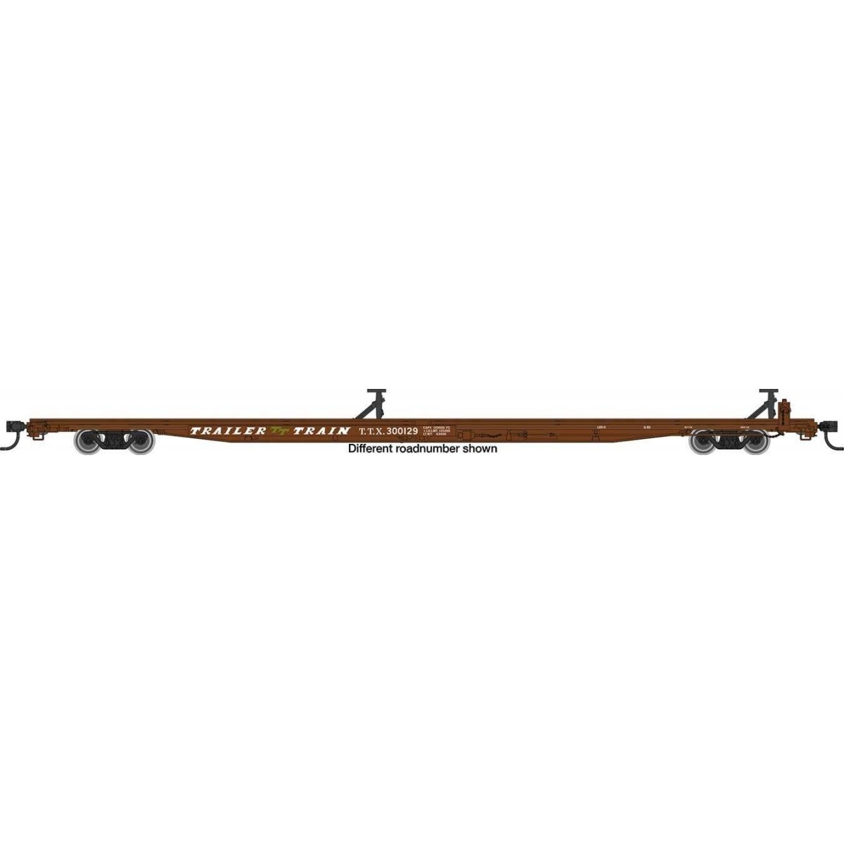 85′ General American G85 Flatcar - Ready to Run -- TTX (Brown) 300280