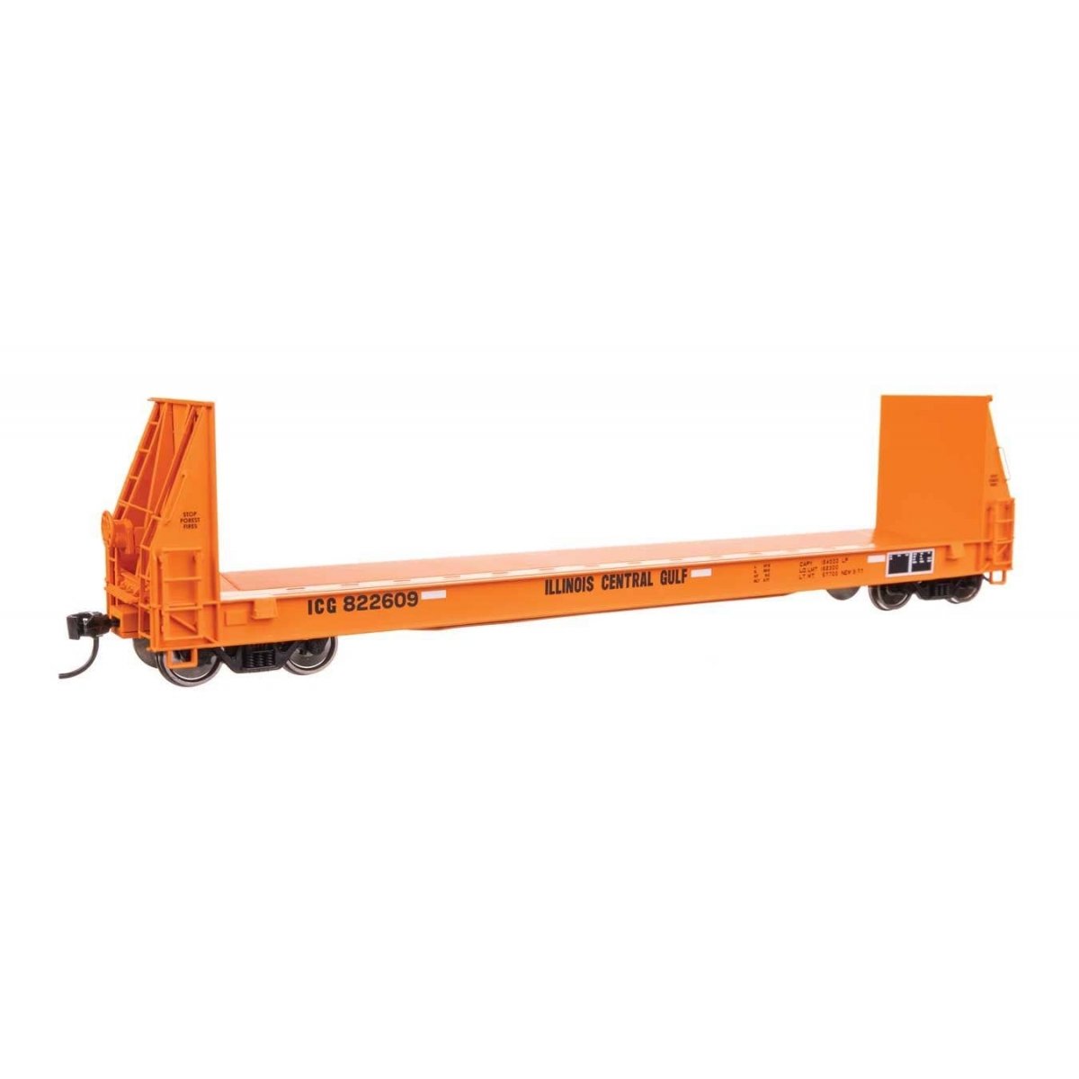 50′ Sieco Pulpwood Flatcar - Ready to Run -- Illinois Central Gulf 822609