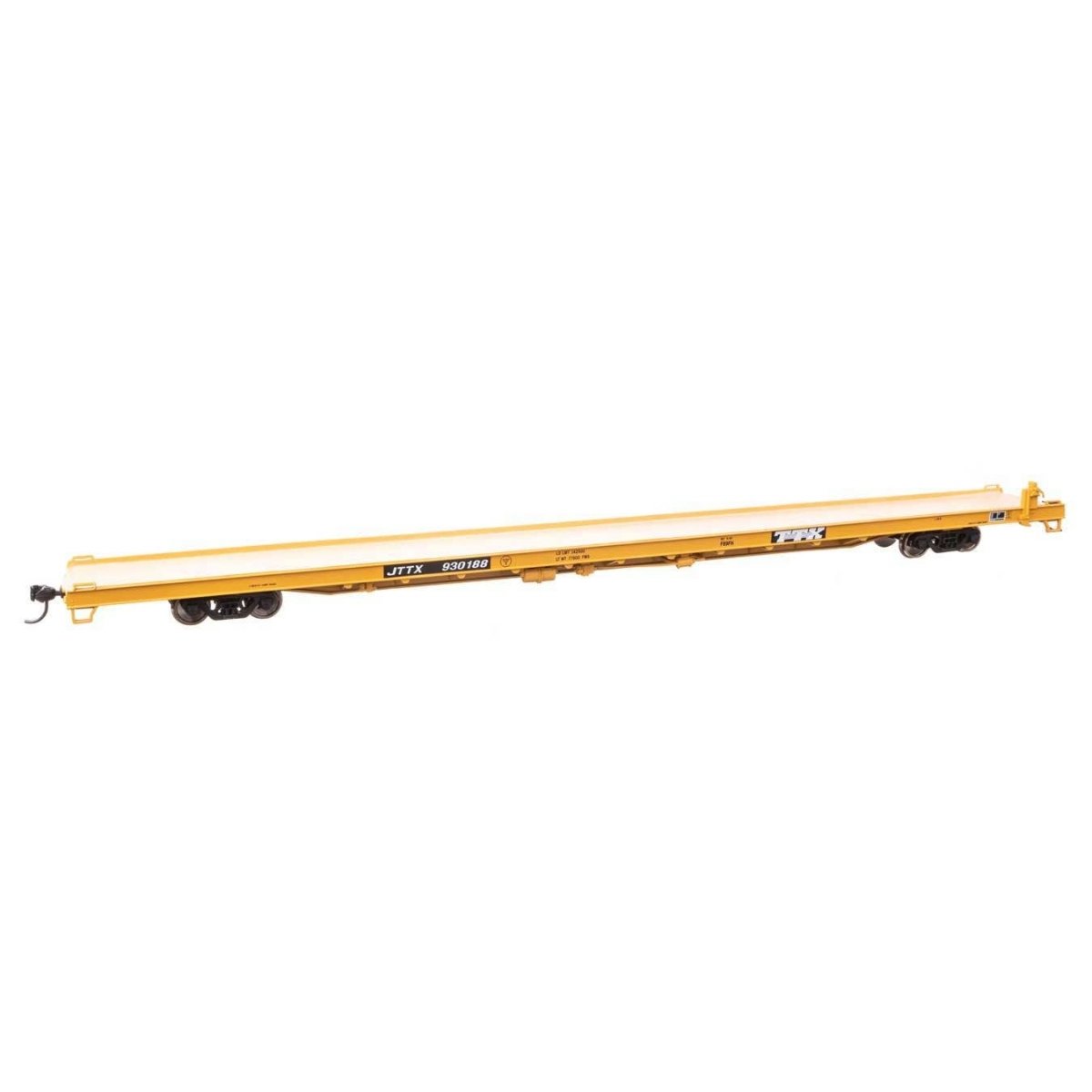 89′ Channel Side Flatcar - Ready to Run -- Trailer-Train JTTX 930188 (yellow, black General Service), HO, WalthersMainline 574