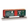 Pullman-Standard 40′ Steel Boxcar - Ready to Run - Silver Series(R) -- Claus Candy Cane Co. NP&S 20142 (green, red, white)