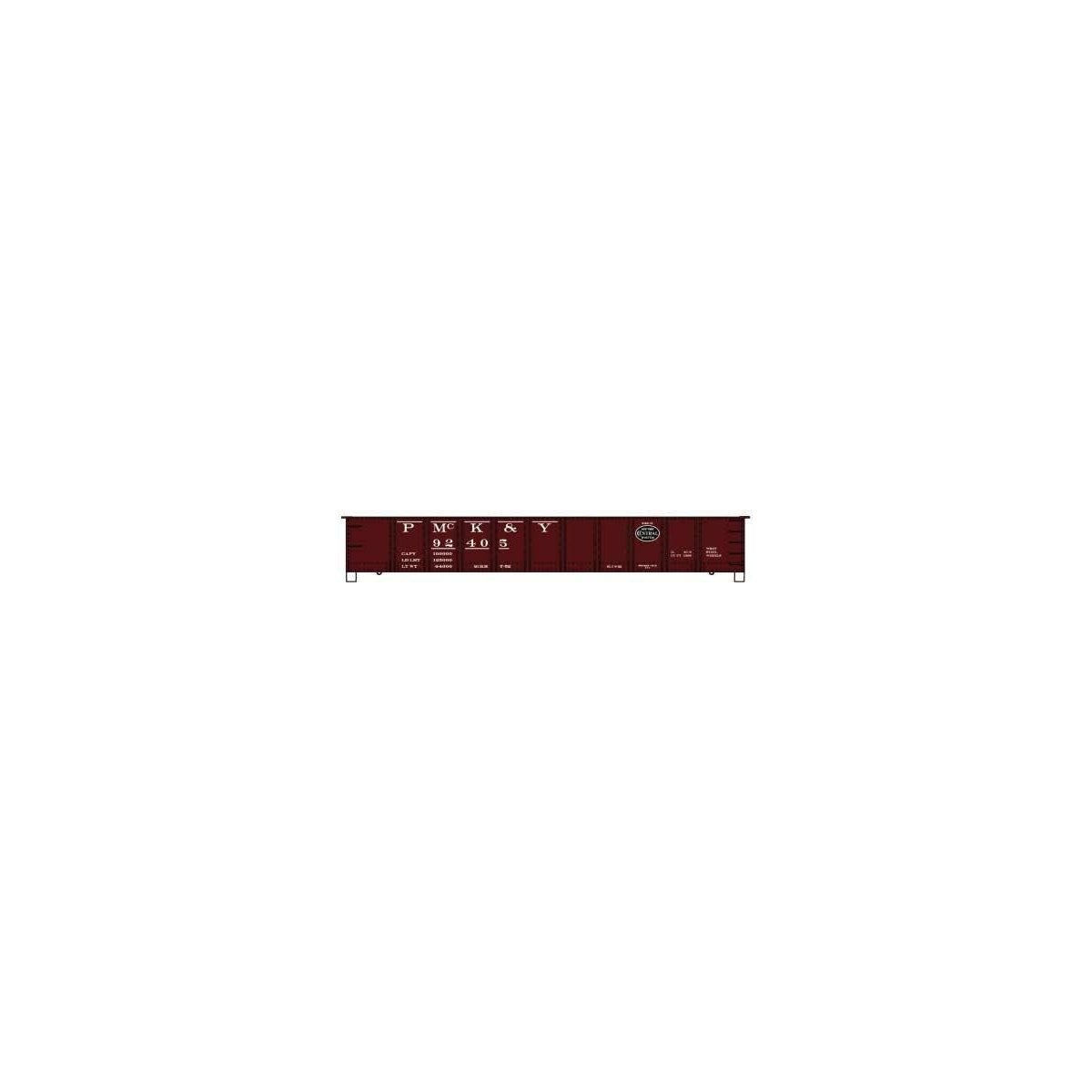 AAR 41′ Steel Gondola - Kit -- Pittsburgh, McKeesport & Youghiogheny (Boxcar Red, black, NYC System Logo)