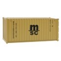 20′ Corrugated Container - Assembled -- Mediterranean Shipping Co. (MSC) (yellow), HO, Walthers SceneMaster 8057