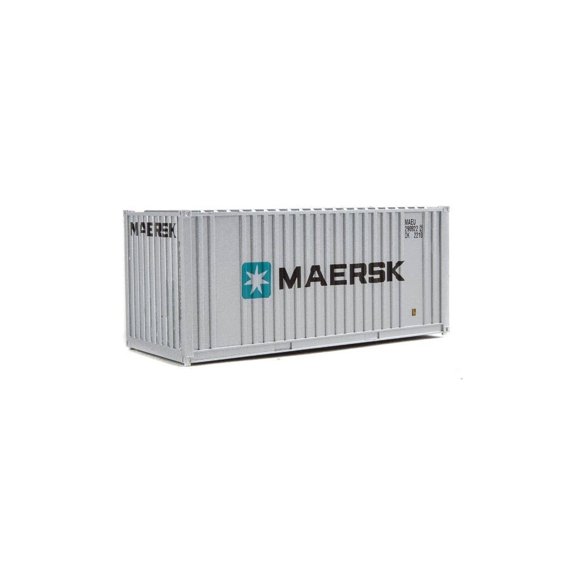 20′ Corrugated Container with Flat Panel - Assembled -- Maersk, HO, Walthers SceneMaster 8001