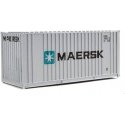 20′ Corrugated Container with Flat Panel - Assembled -- Maersk, HO, Walthers SceneMaster 8001