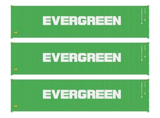 40′ Fully Corrugated Container - 3-Pack -- Evergreen, HO, Walthers SceneMaster 18250