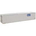 48′ Ribbed Side Container - Assembled -- CSX Intermodal (white, blue), HO, Walthers SceneMaster 8464