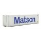 40′ Hi-Cube Corrugated-Side Container - Assembled -- Matson (gray, blue), HO, Walthers SceneMaster 8263