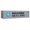 40′ Hi Cube Corrugated Side Container - Assembled -- Maersk-Sealand (silver, blue, white), HO, Walthers SceneMaster 8255