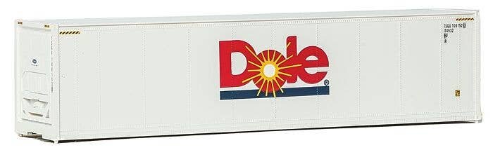 40′ Hi-Cube Smooth-Side Reefer Container - Assembled -- Dole (white, red, blue), HO, Walthers SceneMaster 8359