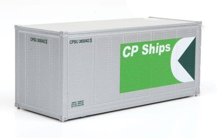20′ Smooth-Side Container - Ready to Run -- CP Ships (white, green), HO, Walthers SceneMaster 8662