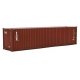 40′ Hi-Cube Corrugated-Side Container - Assembled -- TEX (brown, white), HO, Walthers SceneMaster 8266