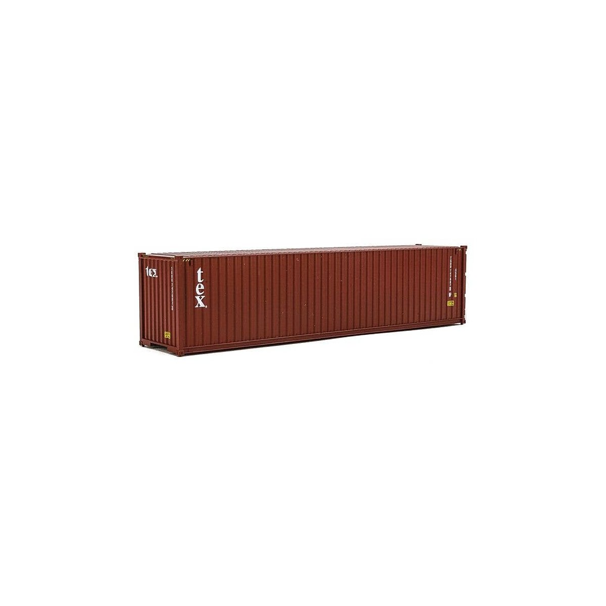 40′ Hi-Cube Corrugated-Side Container - Assembled -- TEX (brown, white), HO, Walthers SceneMaster 8266