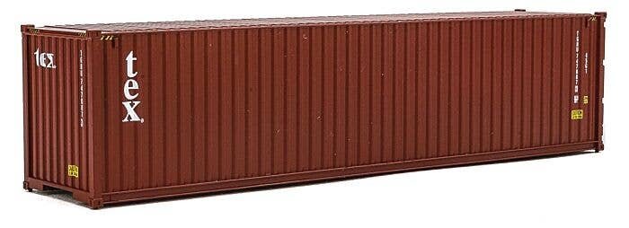 40′ Hi-Cube Corrugated-Side Container - Assembled -- TEX (brown, white), HO, Walthers SceneMaster 8266