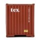 40′ Hi-Cube Corrugated-Side Container - Assembled -- TEX (brown, white), HO, Walthers SceneMaster 8266