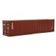 40′ Hi-Cube Corrugated-Side Container - Assembled -- TEX (brown, white), HO, Walthers SceneMaster 8266