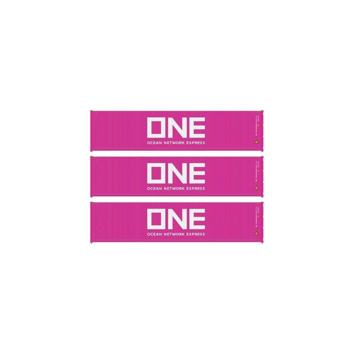 40′ Fully Corrugated Container - 3-Pack -- Ocean Network Express, HO, Walthers SceneMaster 18254