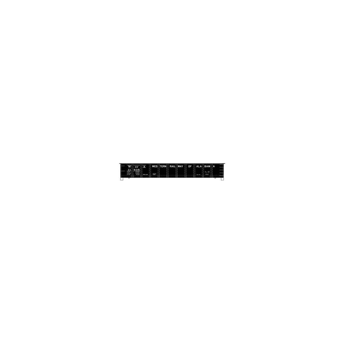AAR 41′ Steel Gondola - Kit -- Western Ry of Alabama 11837 (black)
