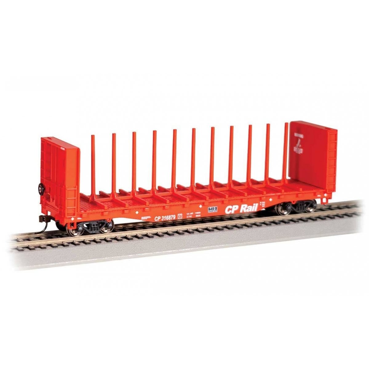 52′ Centerbeam Bulkhead Flatcar - Ready to Run -- Canadian Pacific 316879, HO, Bachmann Industries 12907