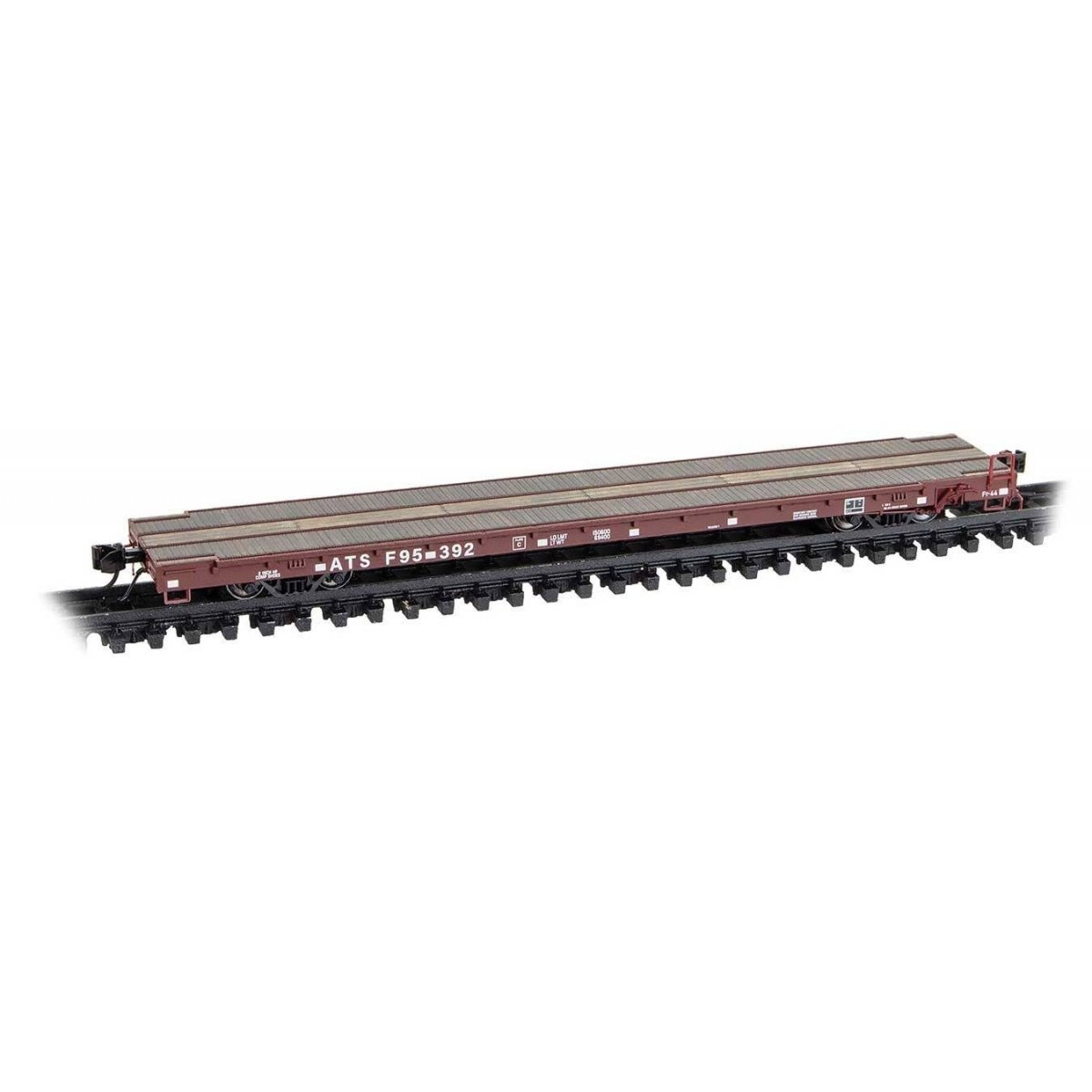 Thrall 60′ Flatcar - Ready to Run -- Santa Fe 95392 (Boxcar Red), N, Micro Trains Line 13400041