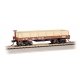 Old-Time Wood Gondola - Ready to Run -- Atchison, Topeka & Santa Fe 966 (Boxcar Red, beige)