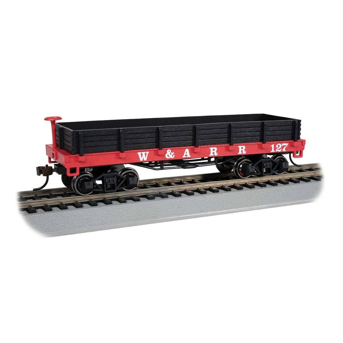 Old-Time Wood Gondola - Ready to Run -- Western & Atlantic 127 (red, black)