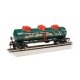 40′ 3-Dome Tank Car - Ready to Run - Silver Series(R) -- Mrs. Claus Spiced Cider NP&S 2162 (green, red, gold, silver Snowflake
