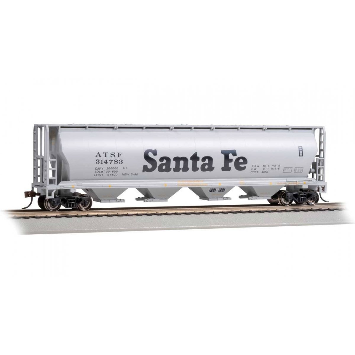 Canadian Cylindrical 4-Bay Grain Hopper - Ready to Run - Silver Series(R) -- Atchison, Topeka & Santa Fe