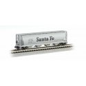 Canadian Cylindrical 4-Bay Grain Hopper - Ready to Run - Silver Series(R) -- Atchison, Topeka & Santa Fe (gray, black Billboard 