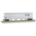 Canadian Cylindrical 4-Bay Grain Hopper - Ready to Run - Silver Series(R) -- Canadian National (gray, North America Logo), HO, B