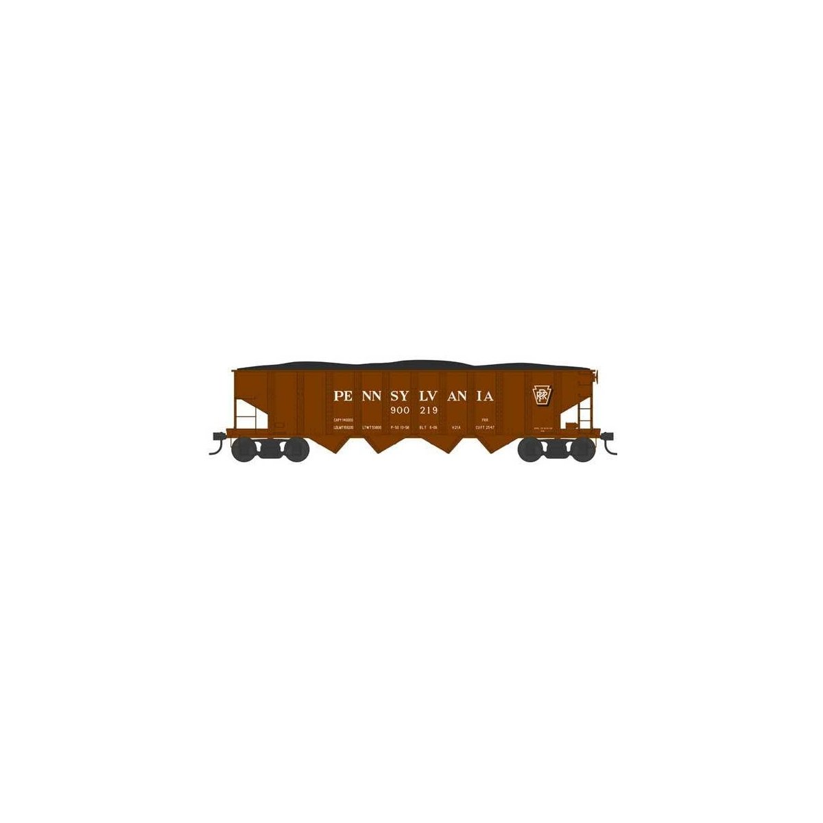 Class H21a 4-Bay Hopper - Ready to Run -- Pennsylvania Railroad 723055 (H21a, Blt. 6-09, Tuscan, Shadow Keystone)