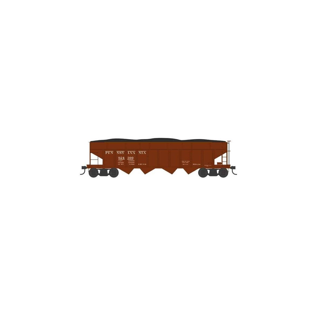 Class H21a 4-Bay Hopper - Ready to Run -- Pennsylvania Railroad 924688 (H22a, Blt. 6-13, Tuscan, Early Lettering)