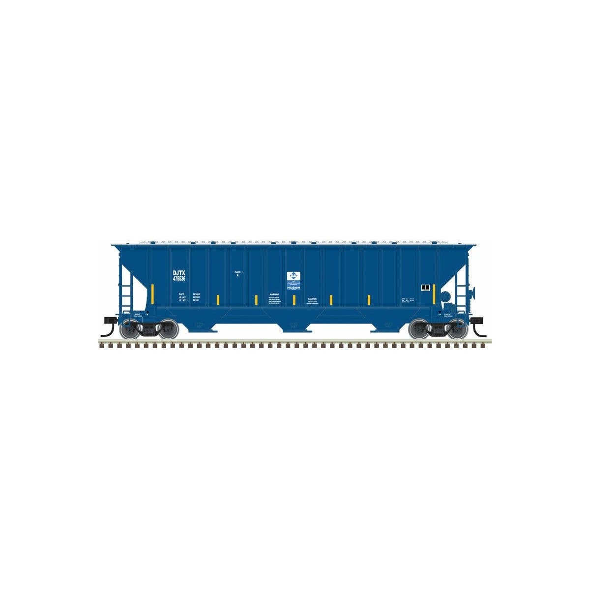 Thrall 4750 3-Bay Covered Hopper - Ready to Run -- David J. Joseph Transportation 475590 (blue, white)