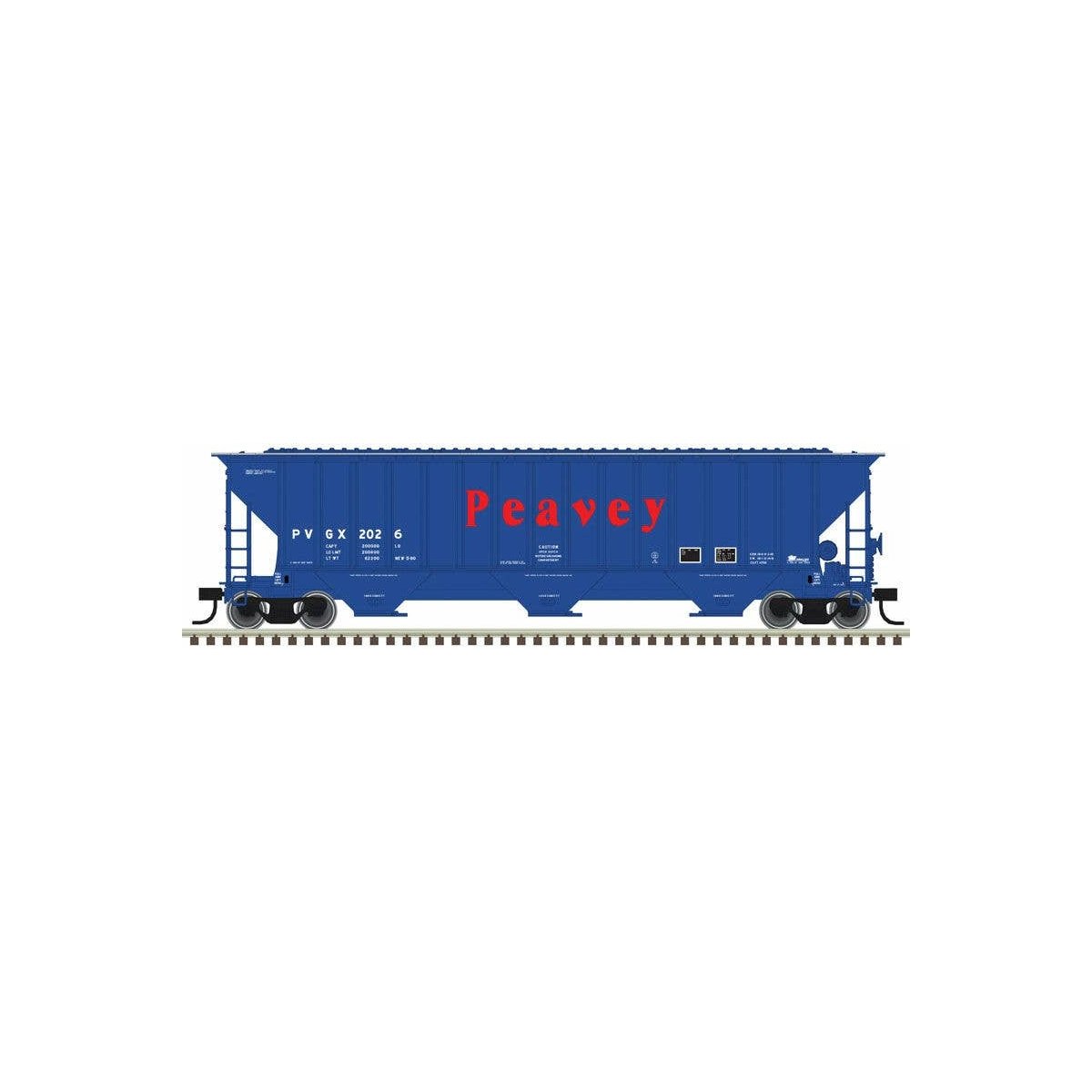 Thrall 4750 3-Bay Covered Hopper - Ready to Run -- Peavey 2026 (blue, red)